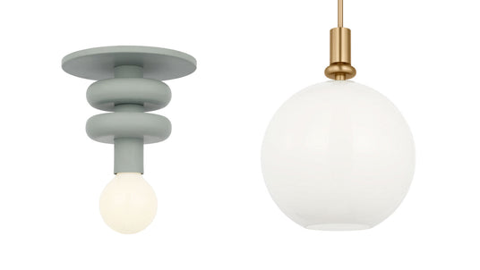 The Filomena Lighting Collection at Lights.com, shown in Soft Sage and Satin Brass
