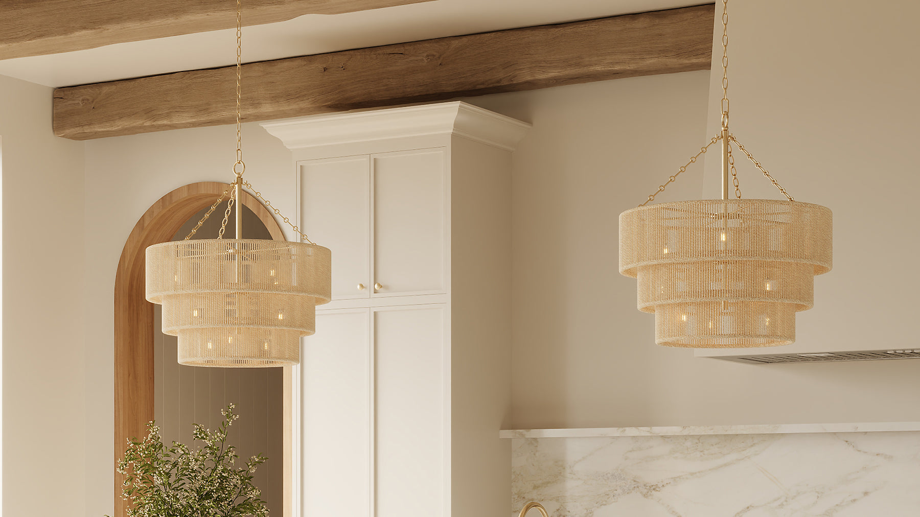 Natural Jute & Rattan Lighting - Two 24