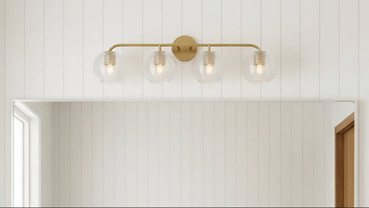 Ori 4 light vanity light in brass