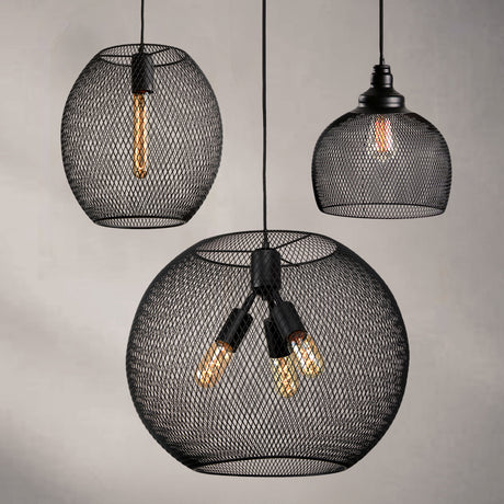 Bergen Globe Pendant 20", Matte Black