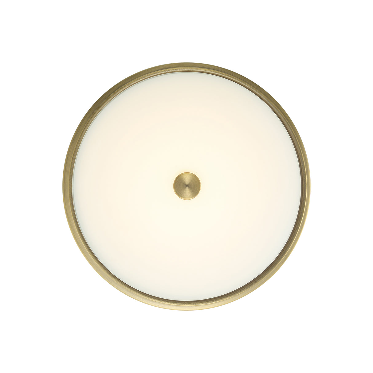 Open Box Abbey 12" LED Flush Mount, Aged Brass