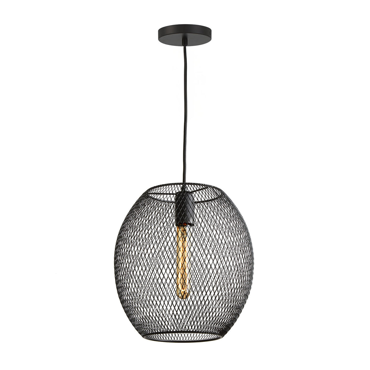 Bergen Oval Pendant 11.5", Matte Black