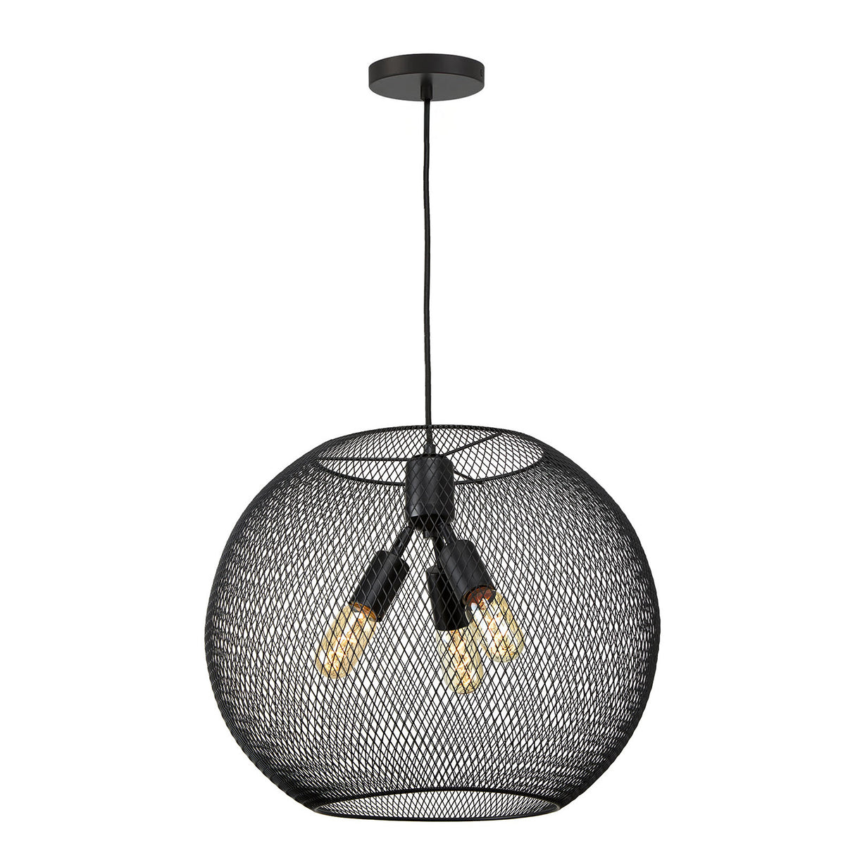 Bergen Globe Pendant 20", Matte Black
