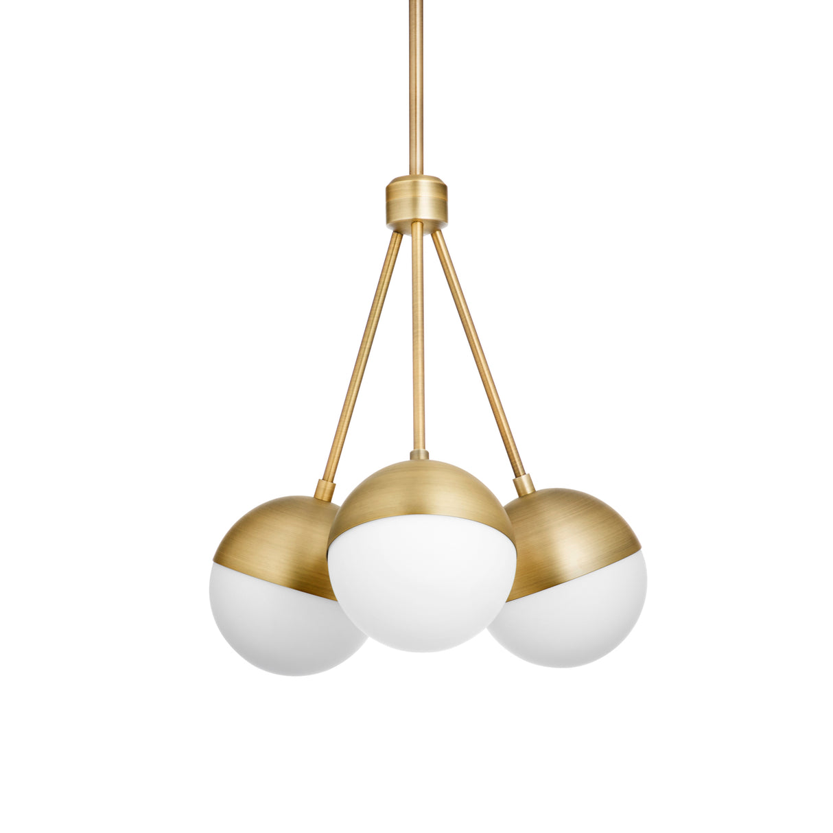 Powell 3 Light Chandelier 16", Aged Brass