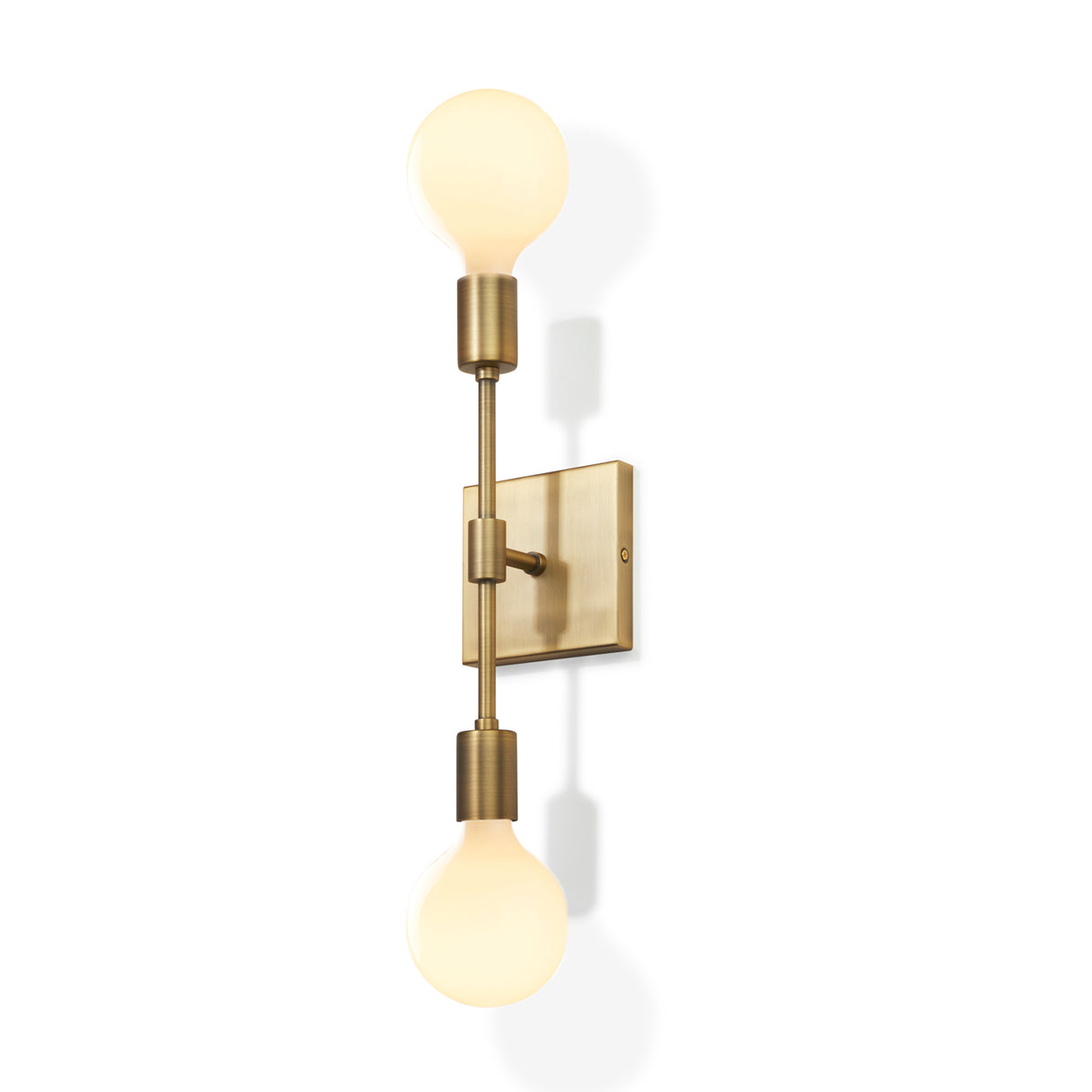 Prospect 2 Light Wall Sconce, Aged Brass