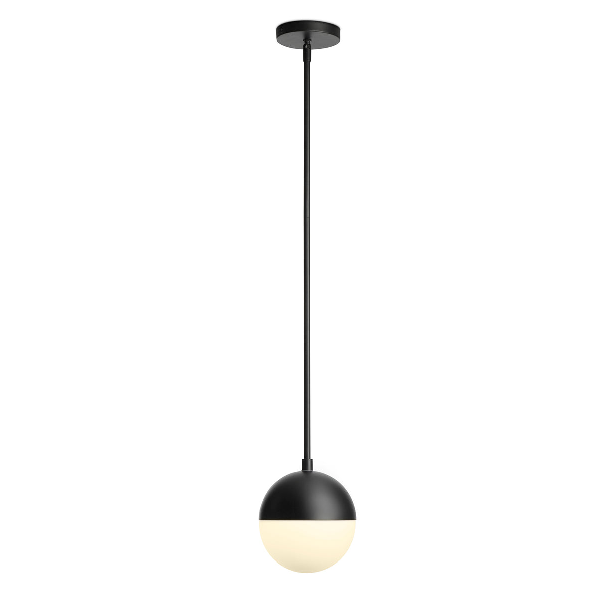 Powell 7" Matte Black Globe Pendant