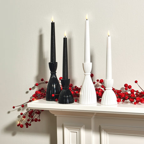 Cecilia Medium Candle Holders in Opal Black,  Set of 2