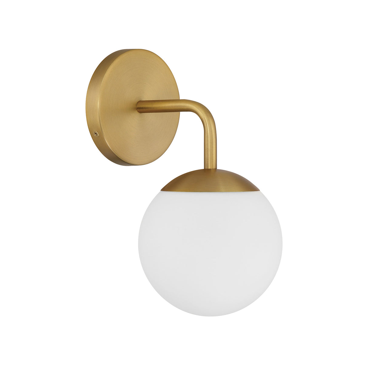 Castell Single Globe Vanity Light, Aged Brass