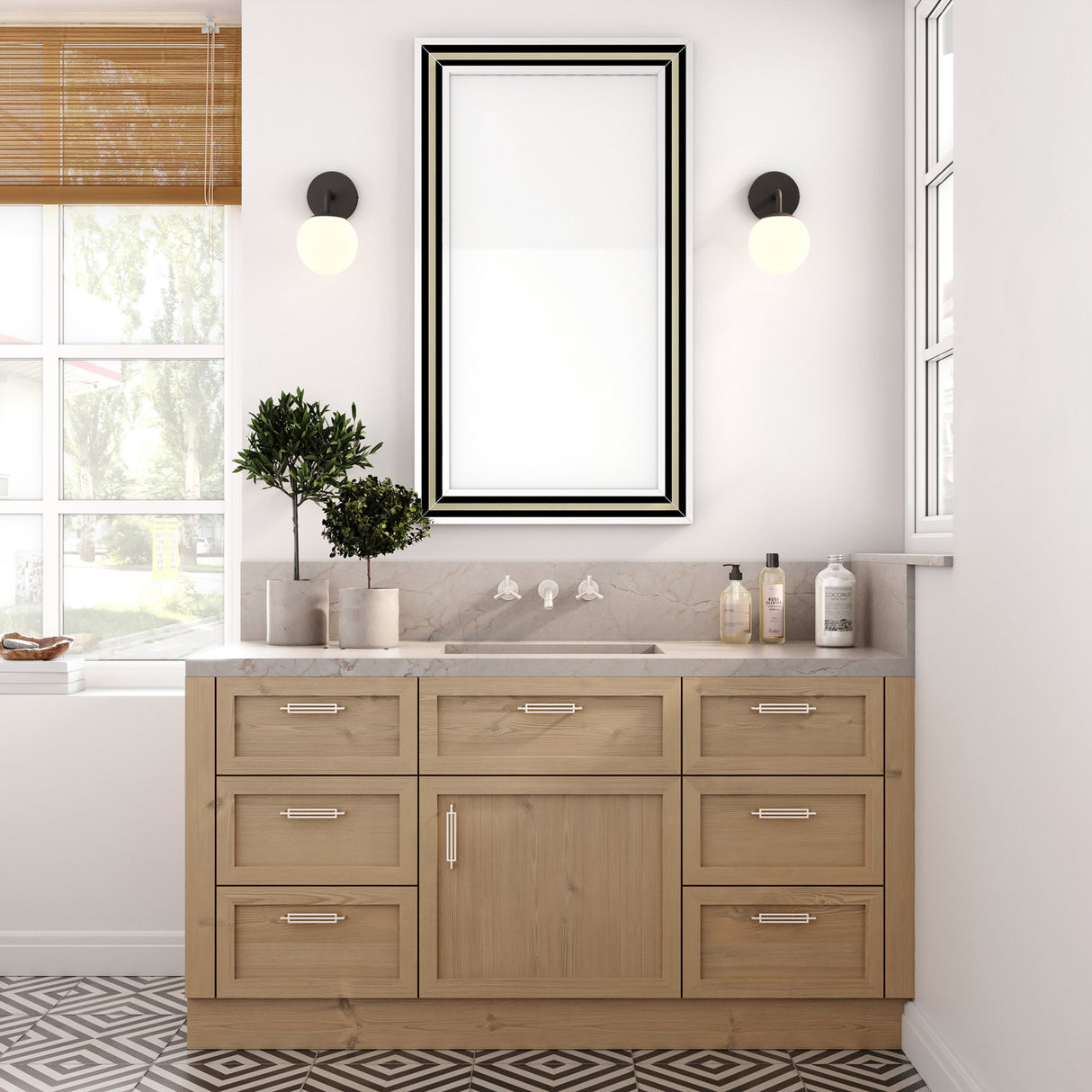 Castell Single Globe Vanity Light, Matte Black