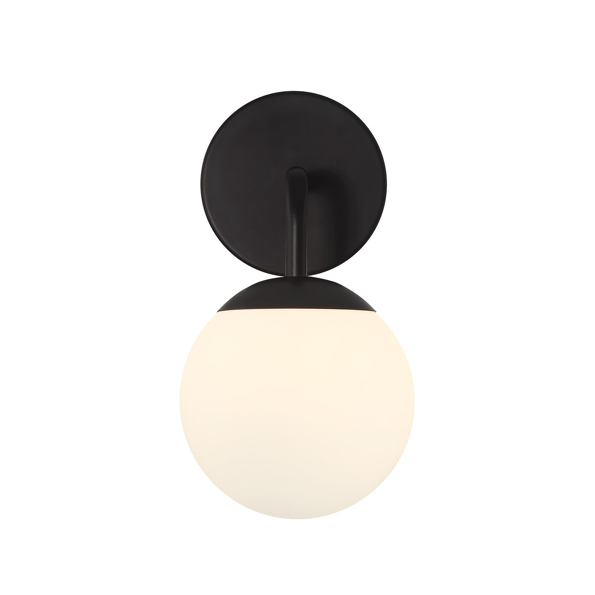 Castell Single Globe Vanity Light, Matte Black