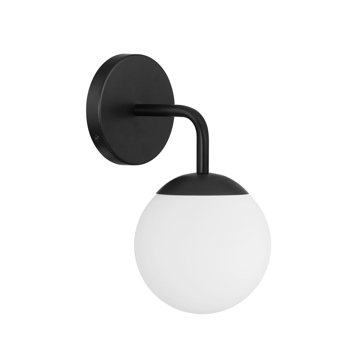 Castell Single Globe Vanity Light, Matte Black