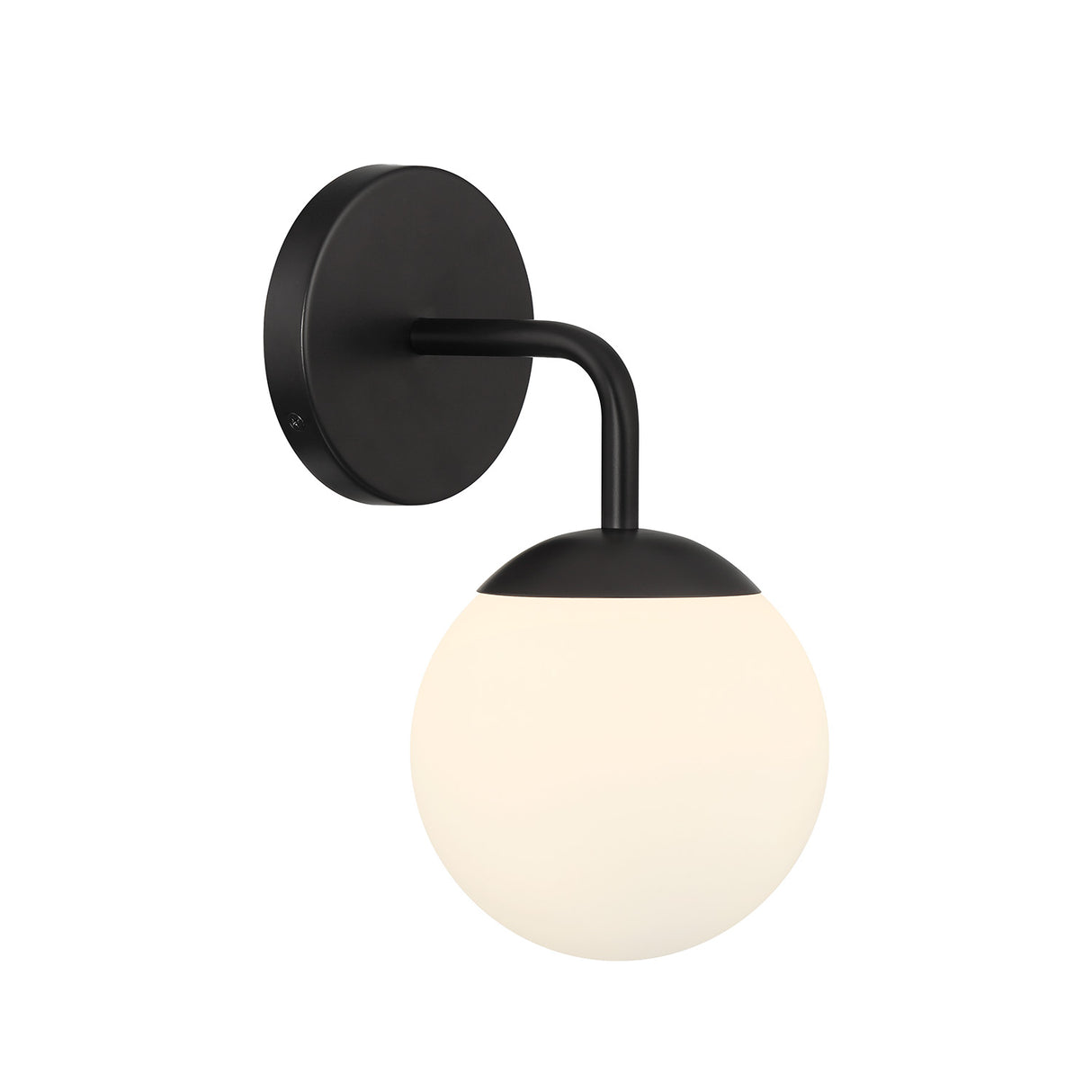 Castell Single Globe Vanity Light, Matte Black