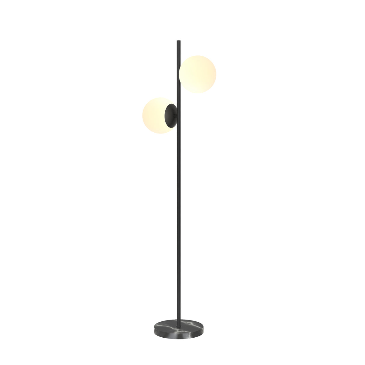 Open Box Castell 2 Globe LED Floor Lamp, Matte Black