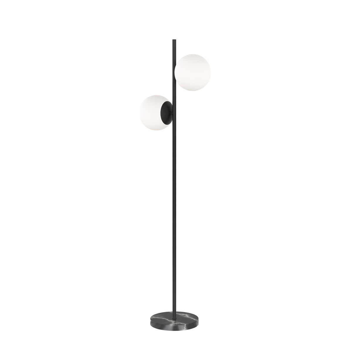 Open Box Castell 2 Globe LED Floor Lamp, Matte Black