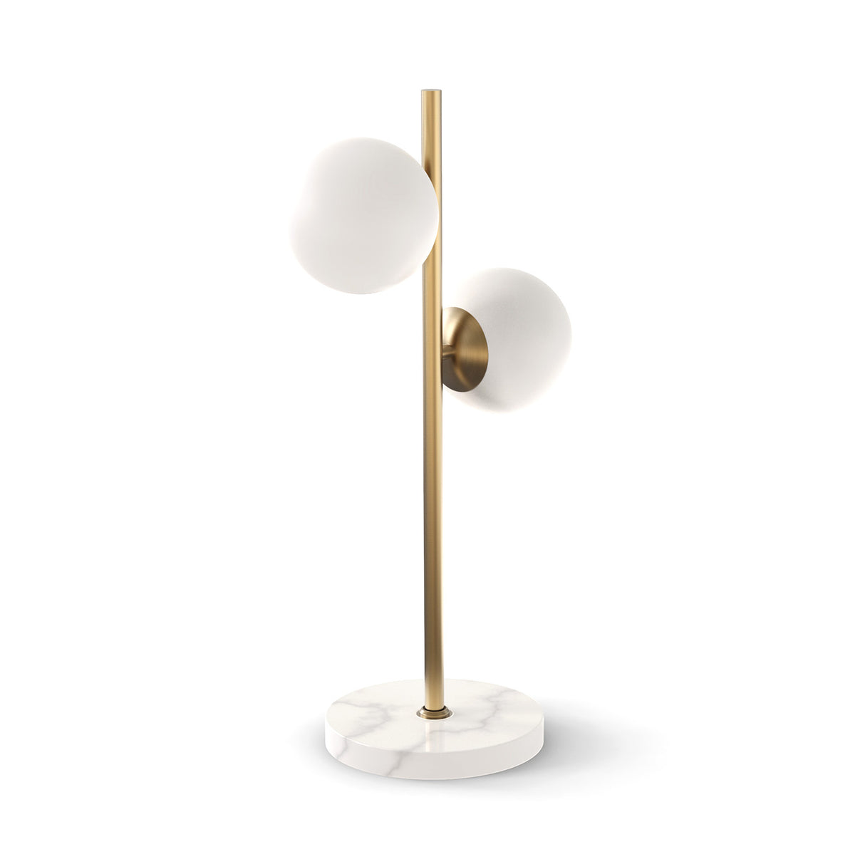 Castell 2 Globe Table Lamp, Aged Brass