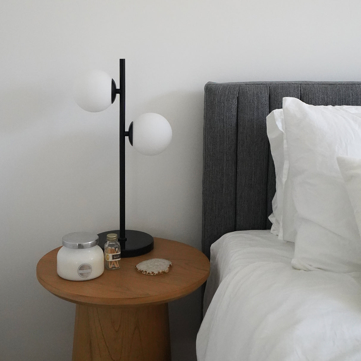 Castell 2 Globe Table Lamp, Matte Black