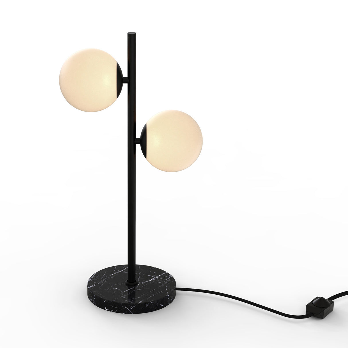 Castell 2 Globe Table Lamp, Matte Black
