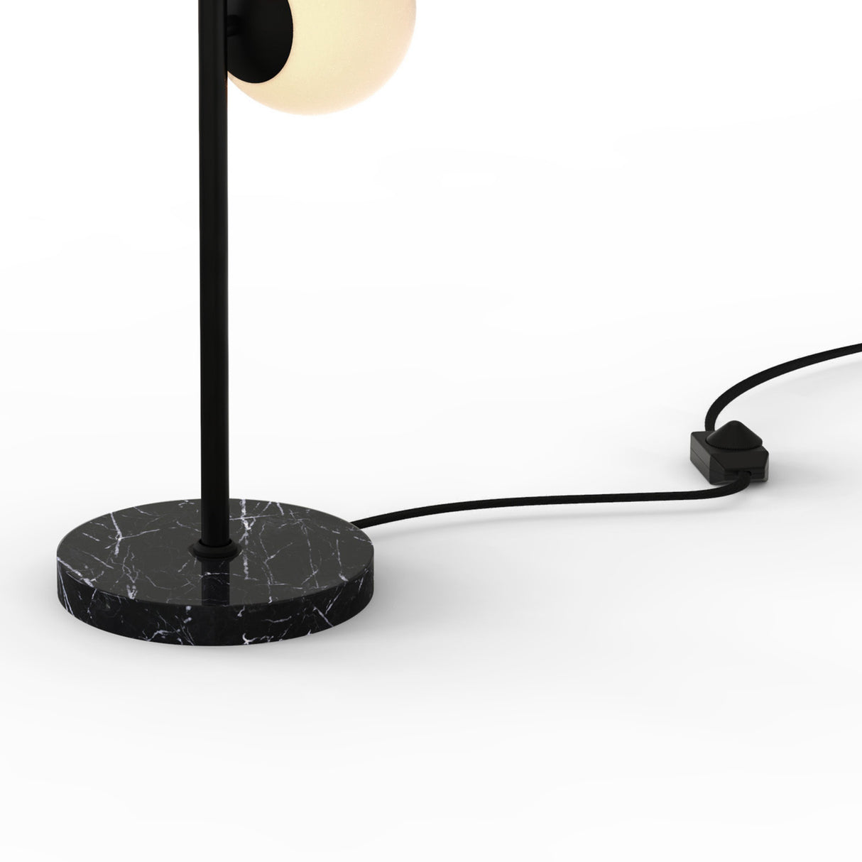 Castell 2 Globe Table Lamp, Matte Black
