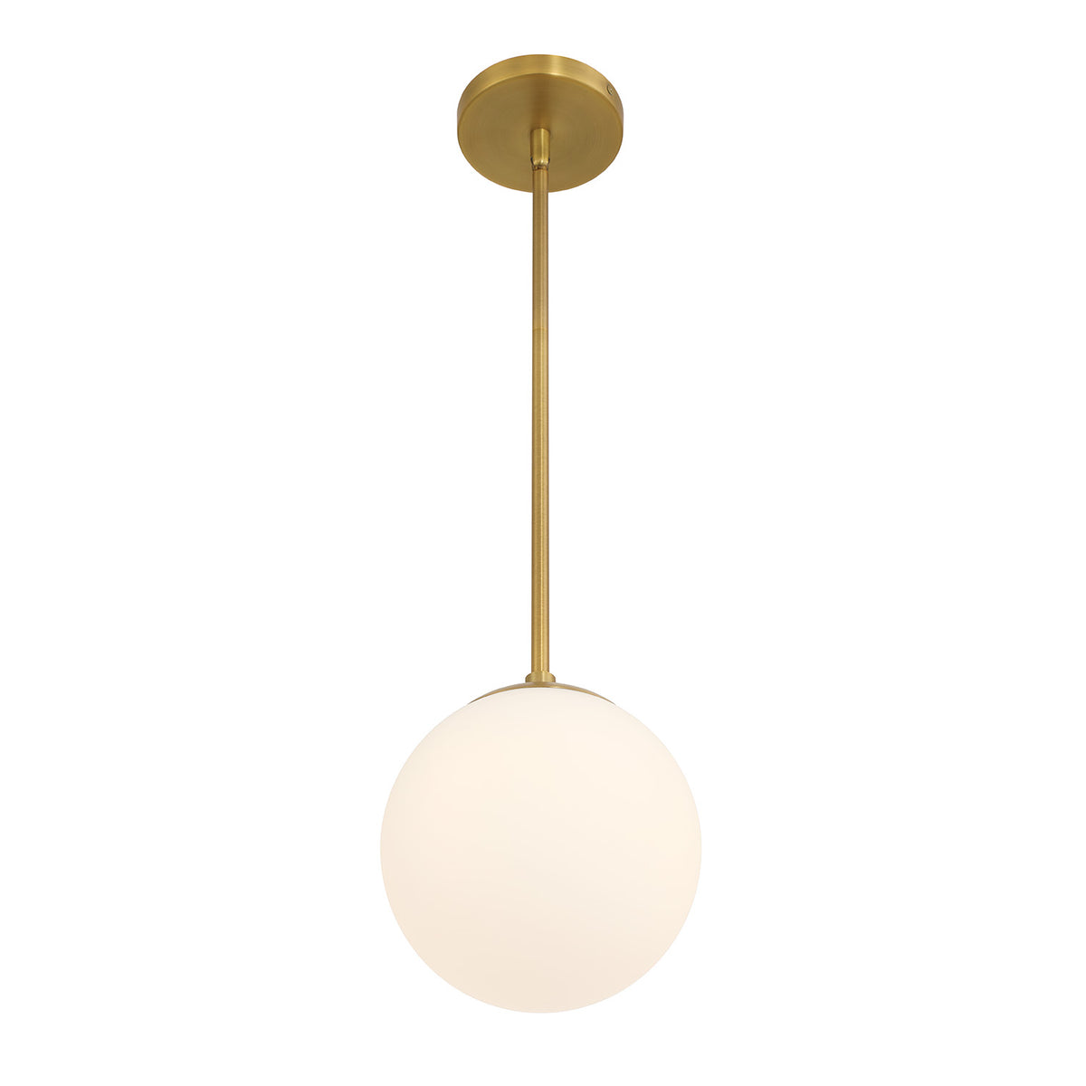 Castell 8" Globe Pendant, Aged Brass