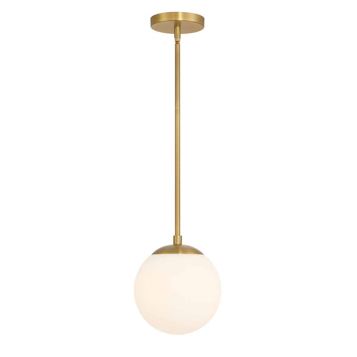 Castell 8" Globe Pendant, Aged Brass