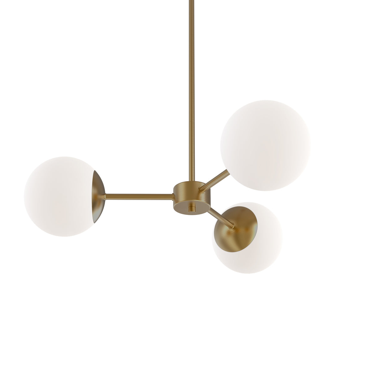 Castell 3 Globe Pendant 22.5", Aged Brass