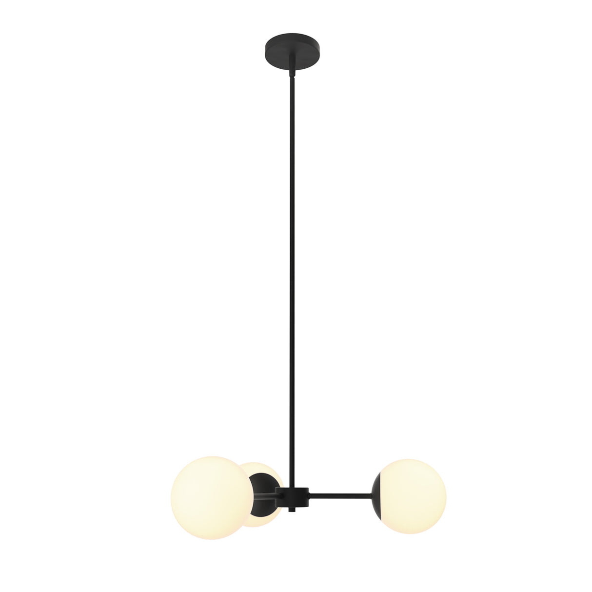 Castell 3 Globe Pendant 22.5", Matte Black
