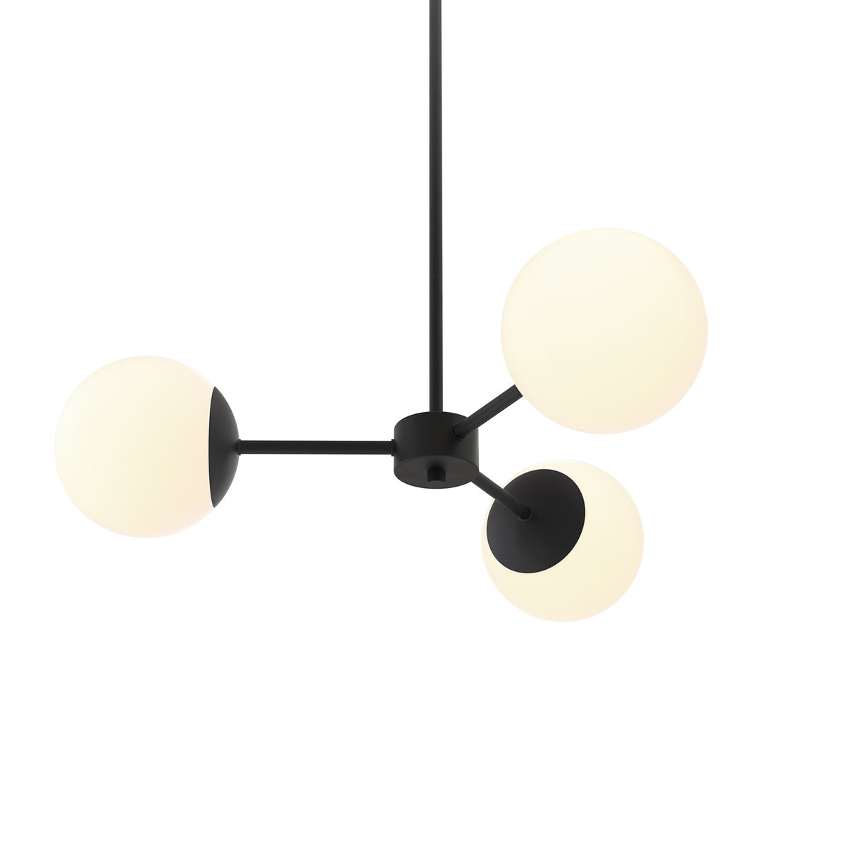Castell 3 Globe Pendant 22.5", Matte Black