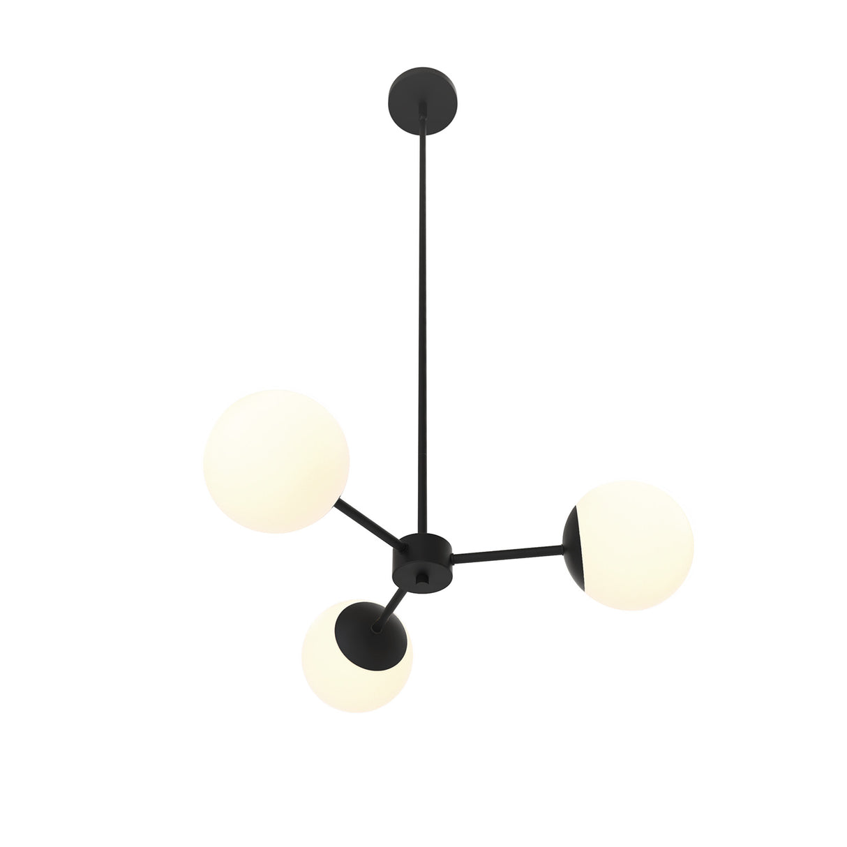 Castell 3 Globe Pendant 22.5", Matte Black