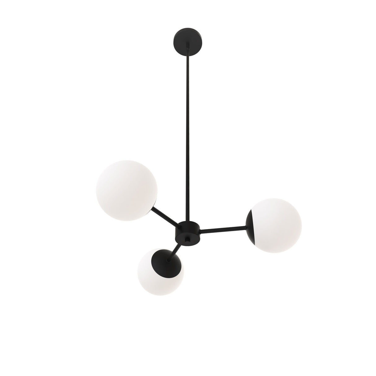 Castell 3 Globe Pendant 22.5", Matte Black