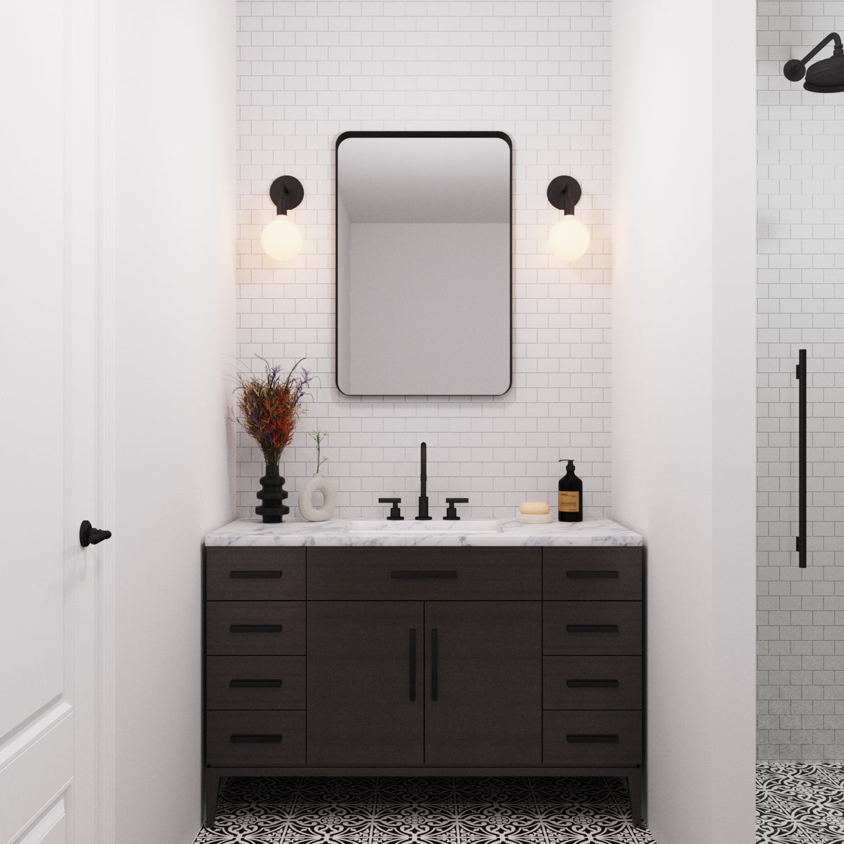 Prospect Curved Wall Sconce, Matte Black