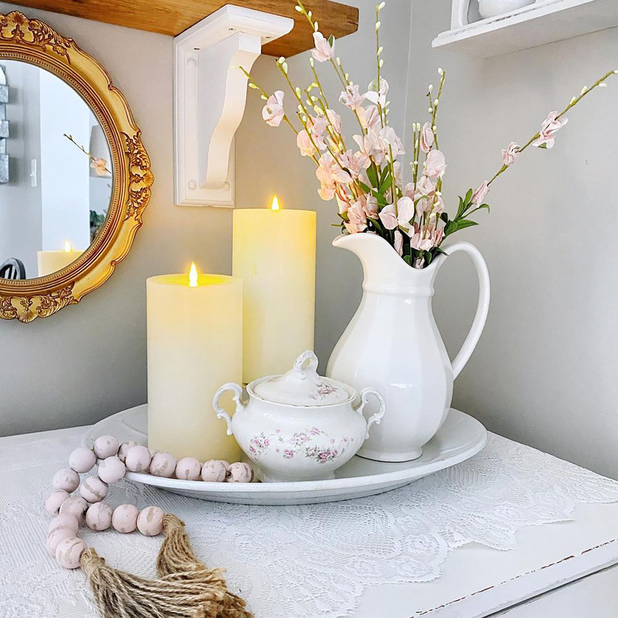 Infinity Wick Ivory 4x10" Pillar Candles, Set of 2