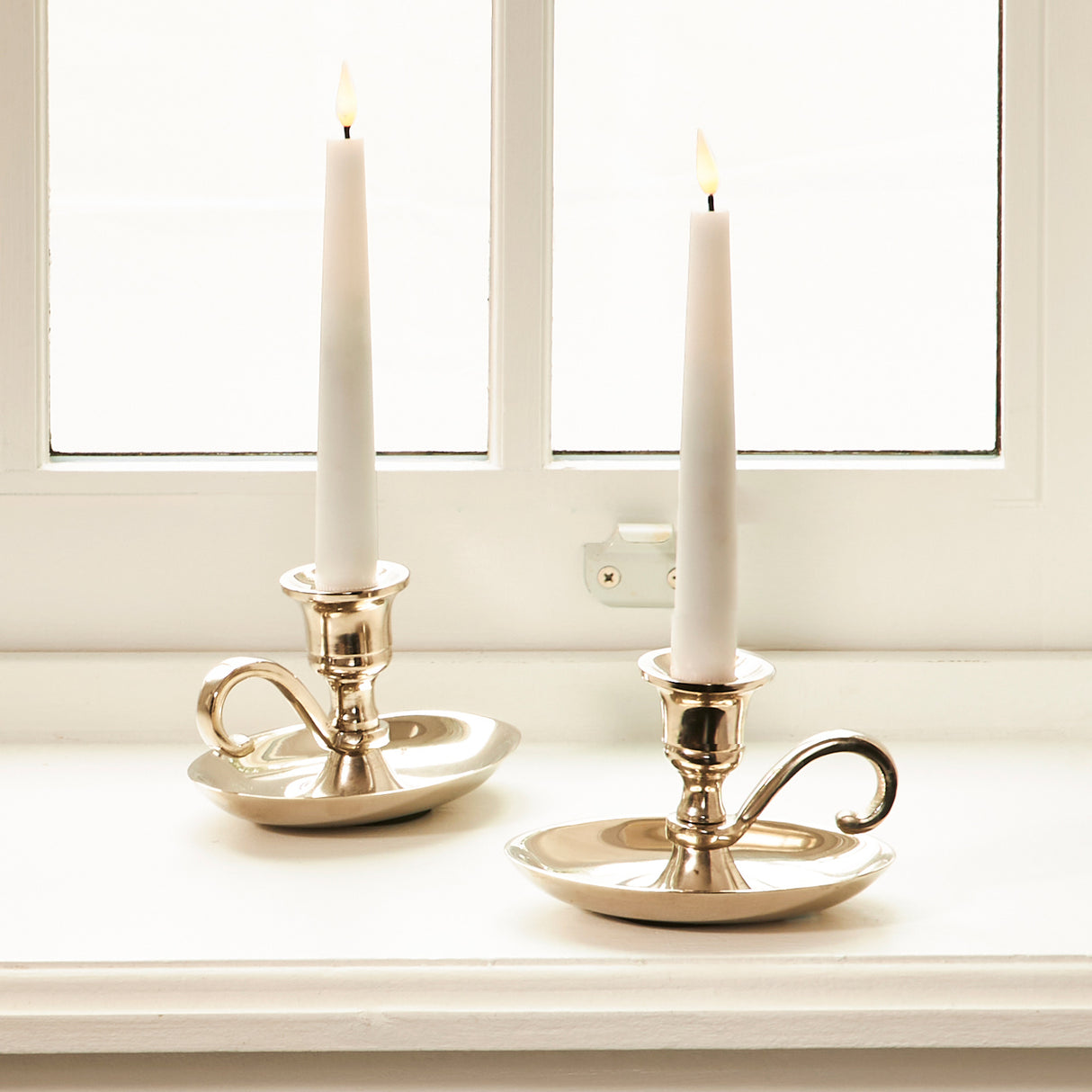Infinity Wick White 7" Taper Candles, Set of 4