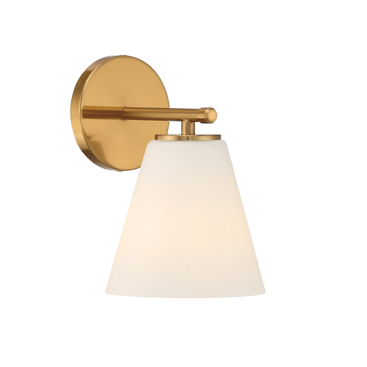 Carlisle Vanity Wall Sconce, Brushed Brass with Opal Glass