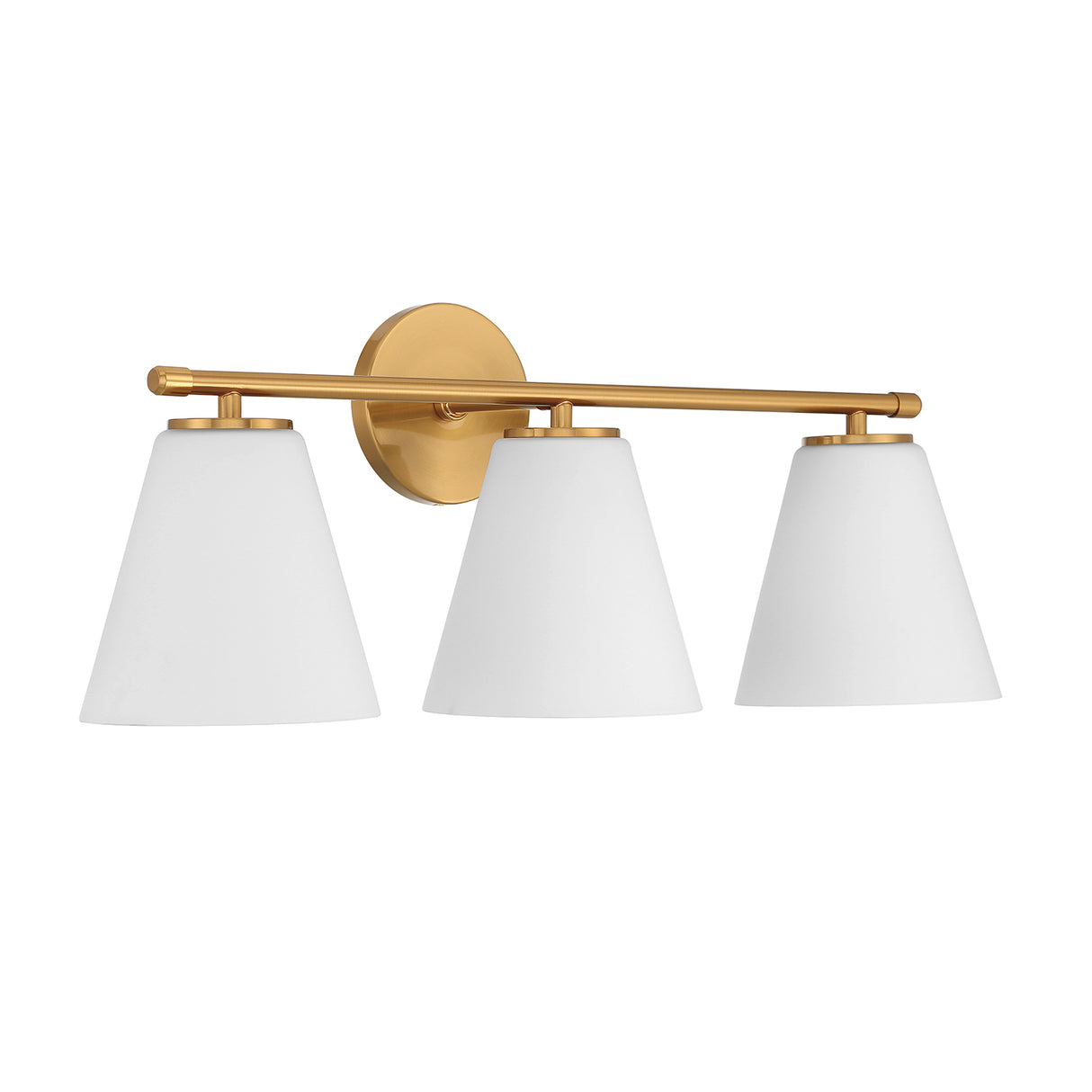 Open Box Carlisle 3 Light Vanity, Brushed Brass with Opal Glass