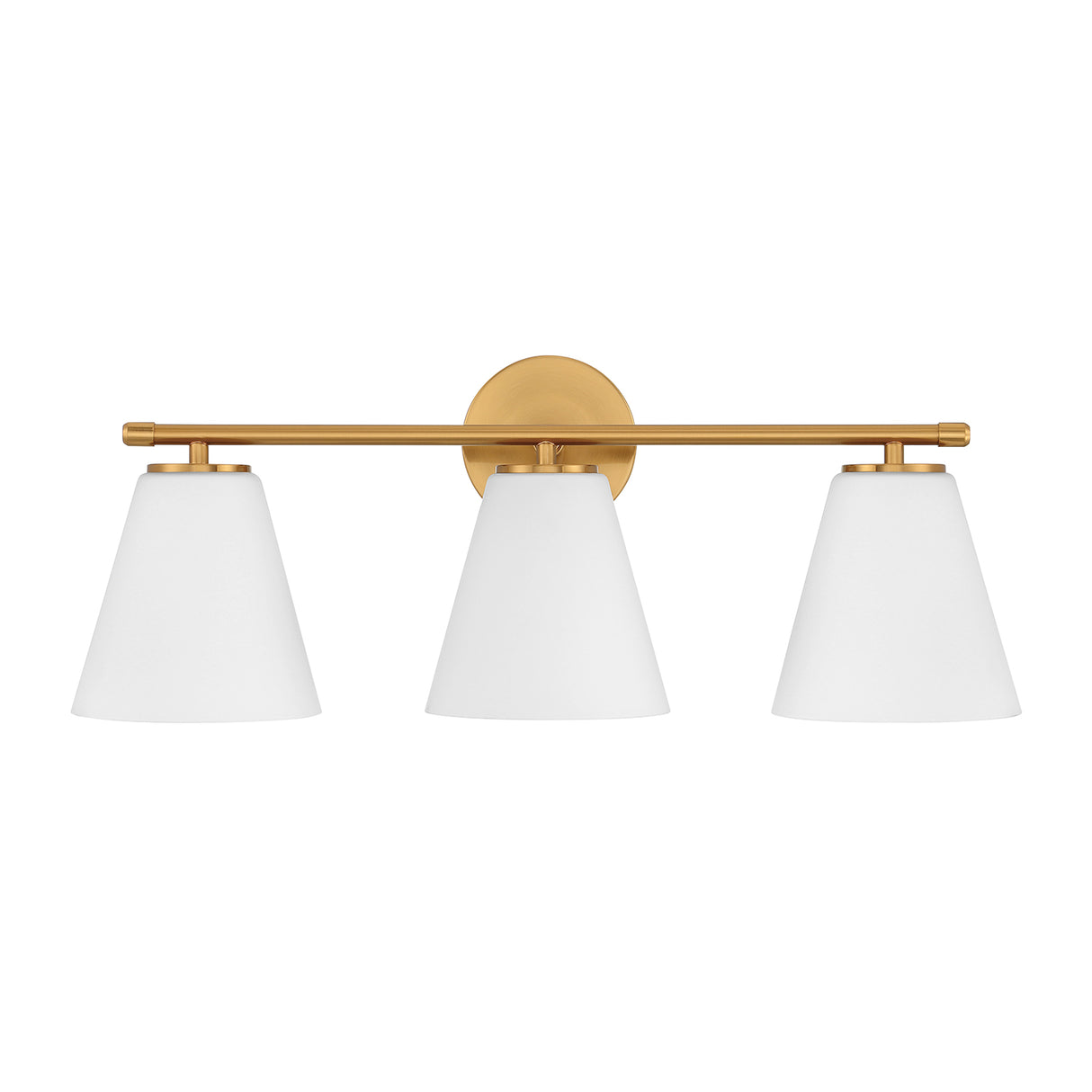 Open Box Carlisle 3 Light Vanity, Brushed Brass with Opal Glass