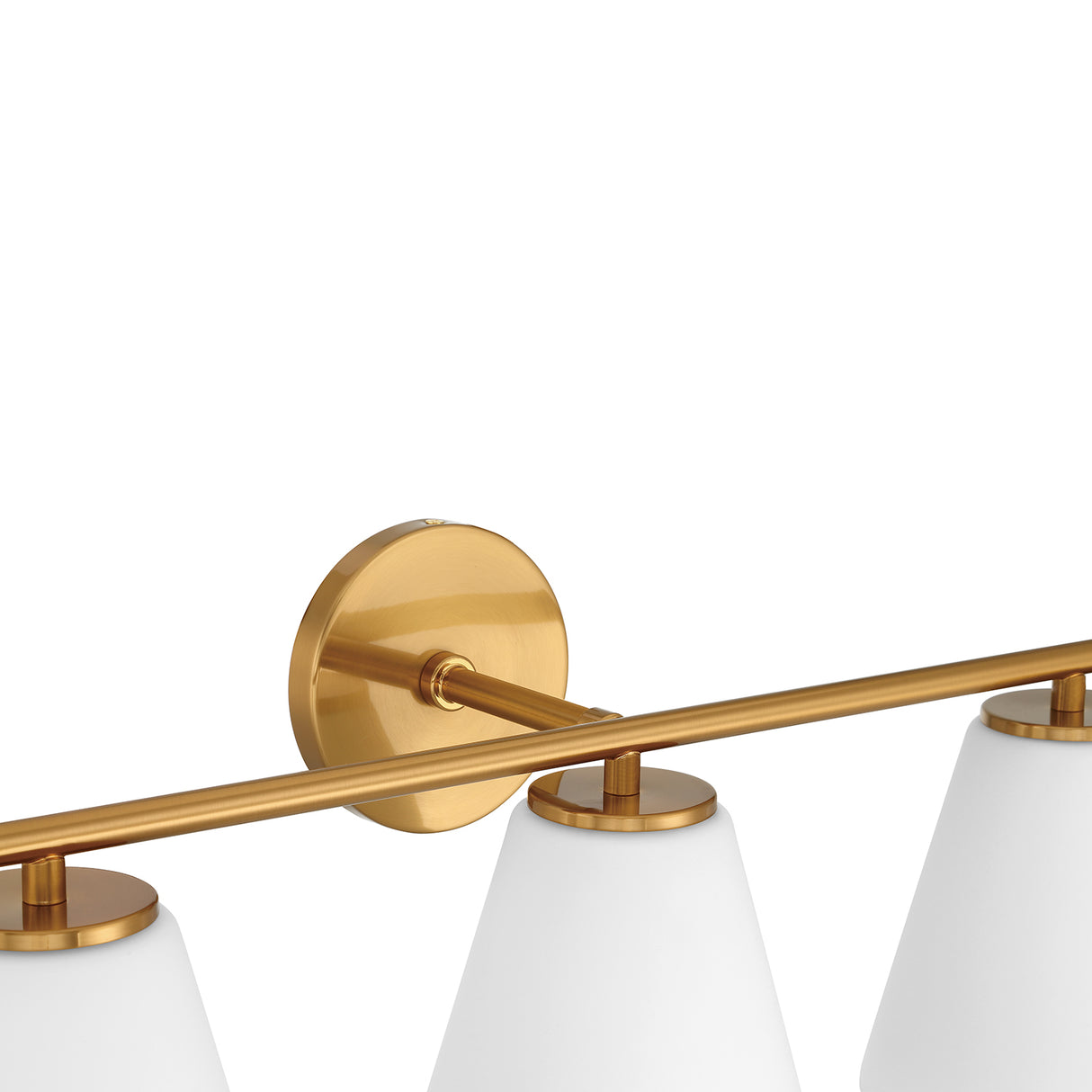 Open Box Carlisle 3 Light Vanity, Brushed Brass with Opal Glass