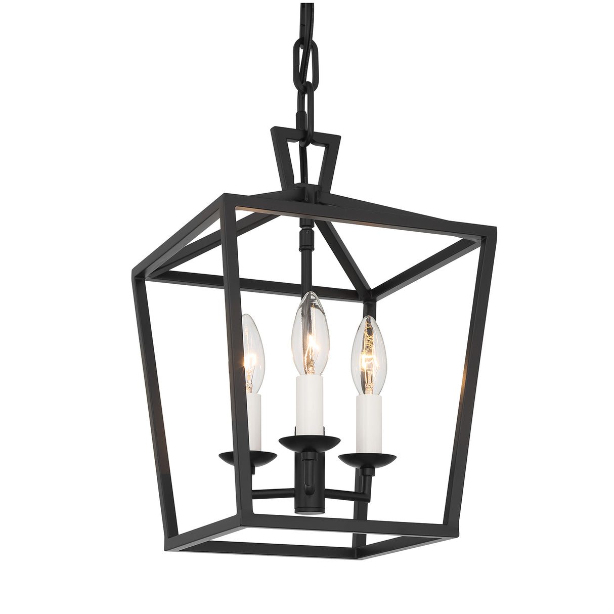 Anover Small Lantern Pendant 9.5", Matte Black