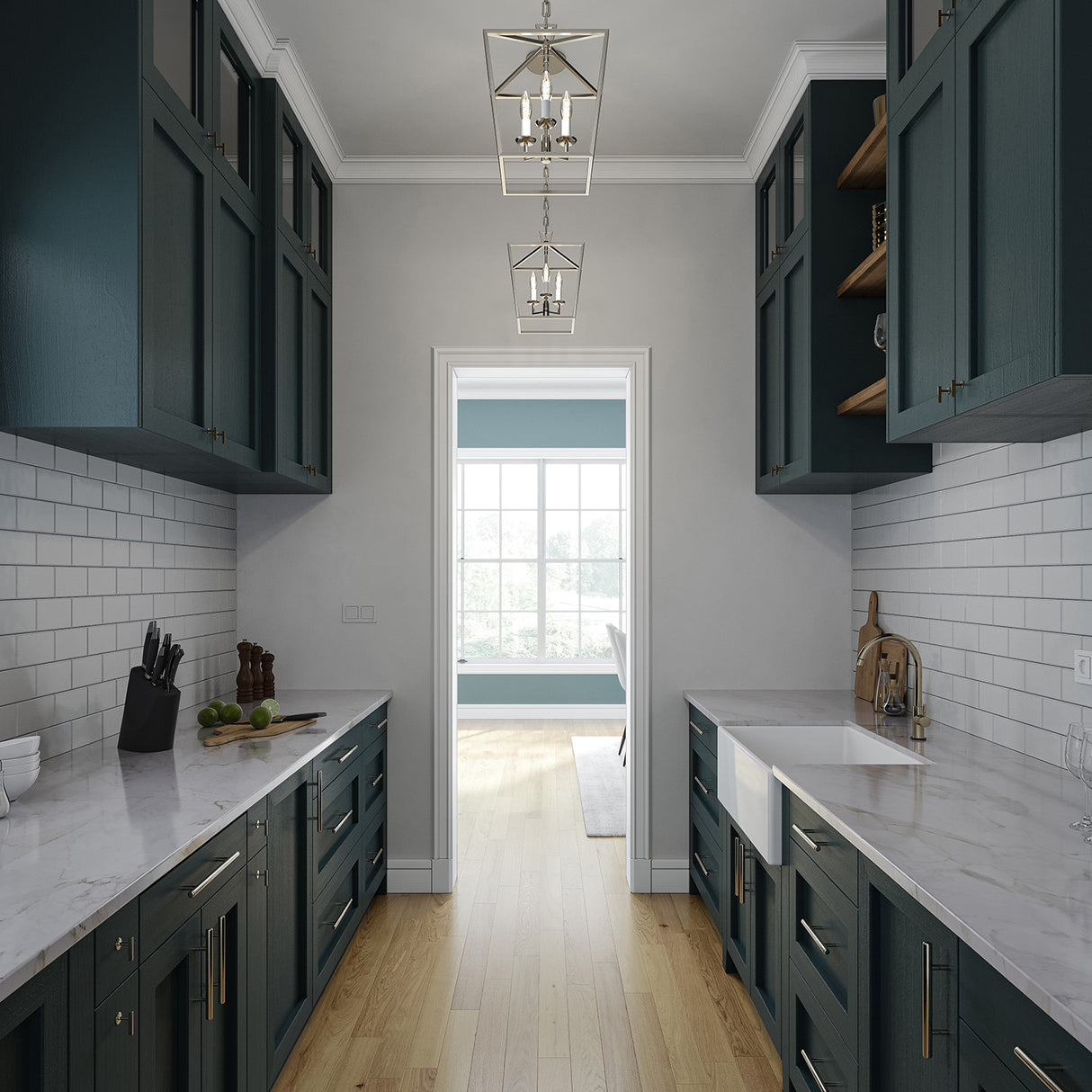 Anover Small Lantern Pendant 9.5", Polished Nickel