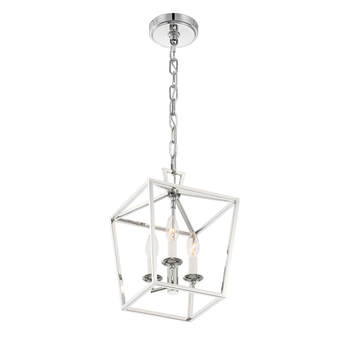 Open Box Anover Small Lantern Pendant 9.5", Polished Nickel