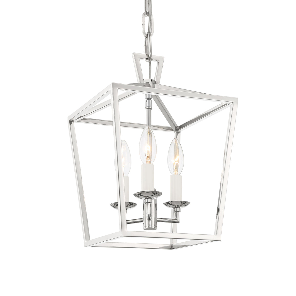 Anover Small Lantern Pendant 9.5", Polished Nickel