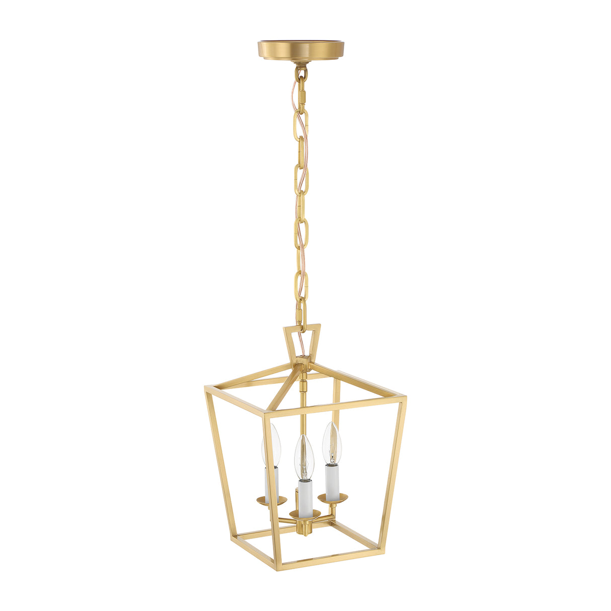 Anover Small Lantern Pendant 9.5", Satin Brass