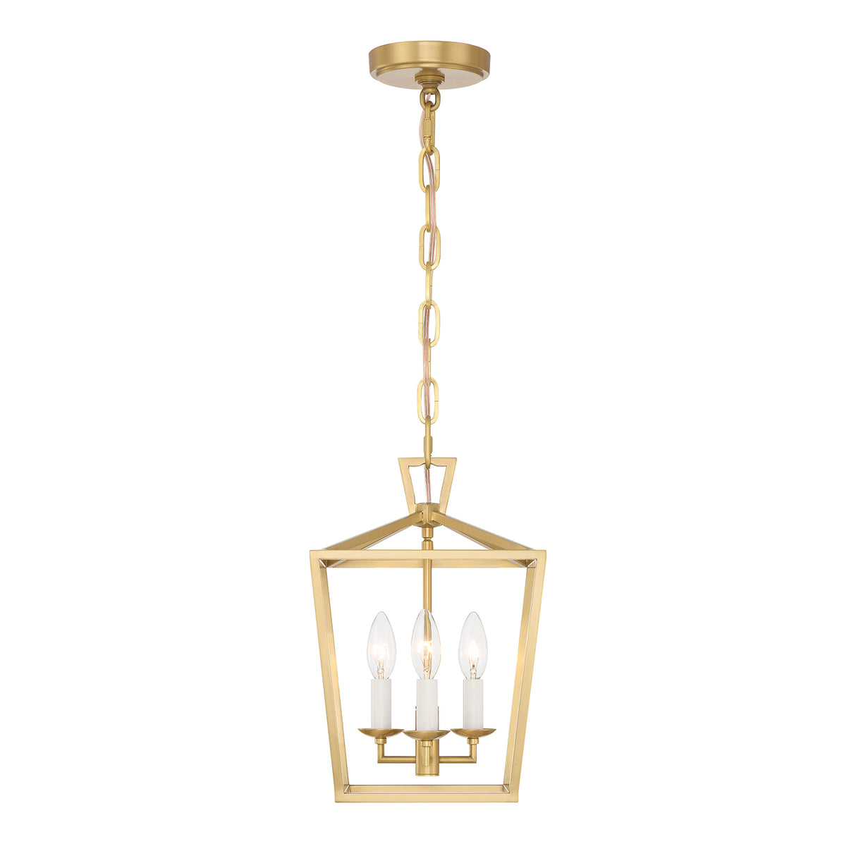 Anover Small Lantern Pendant 9.5", Satin Brass