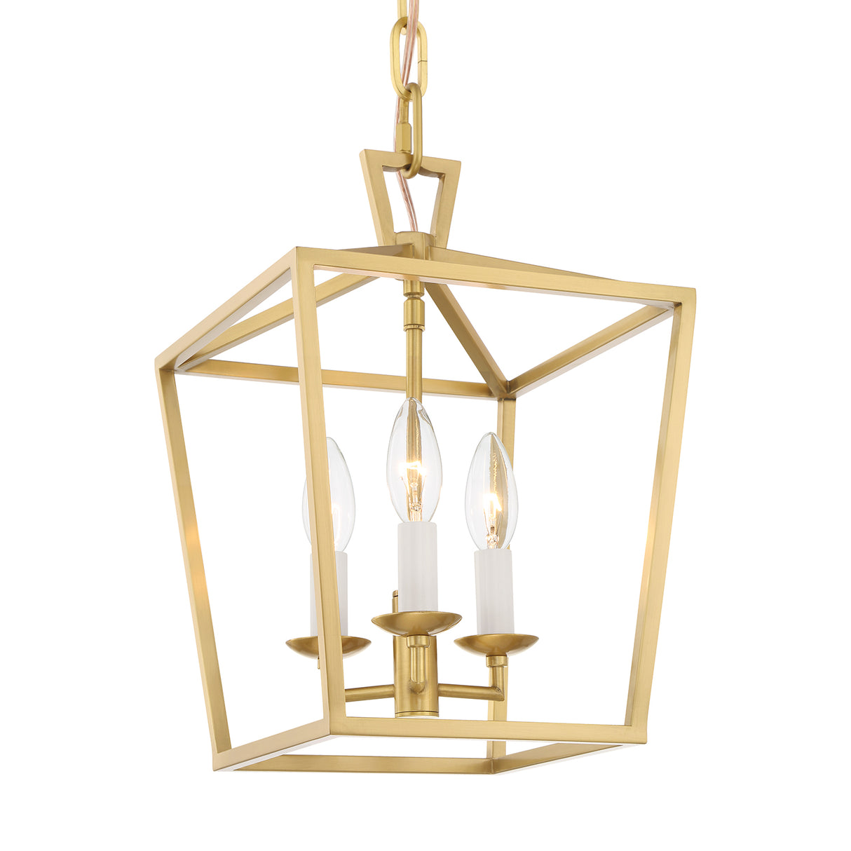 Anover Small Lantern Pendant 9.5", Satin Brass