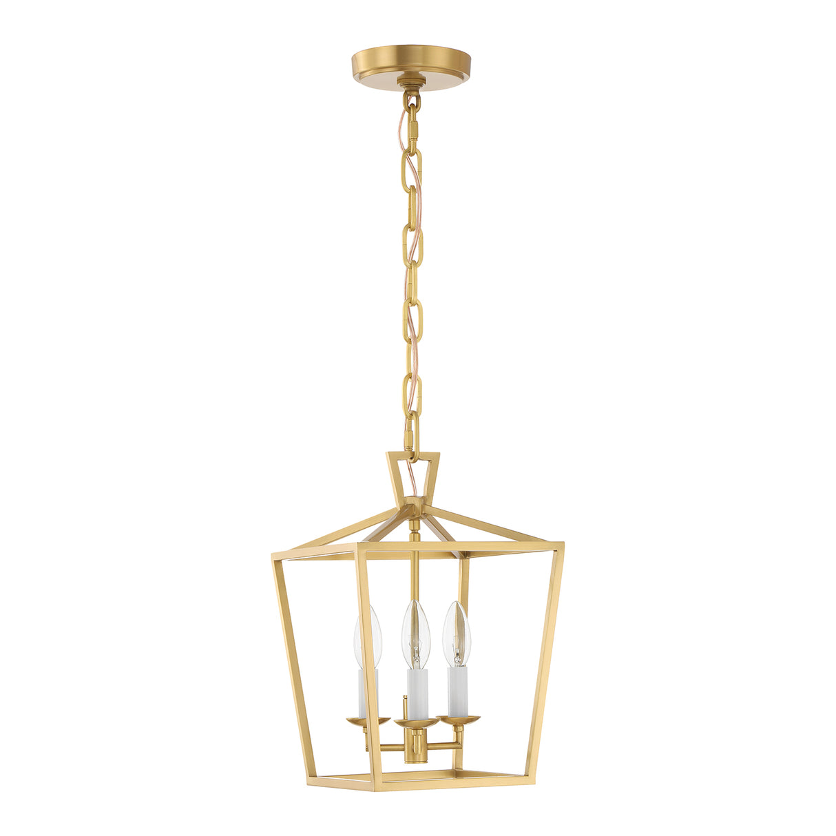 Anover Small Lantern Pendant 9.5", Satin Brass
