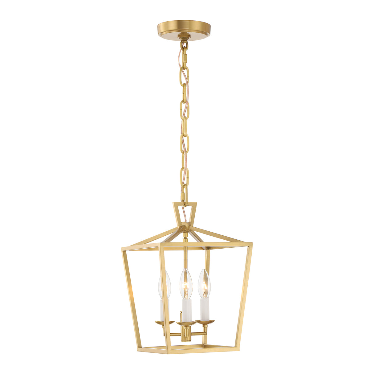 Anover Small Lantern Pendant 9.5", Satin Brass