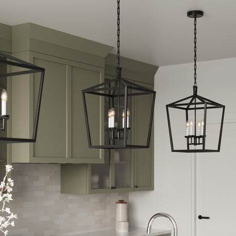 Anover Medium Lantern Pendant 13", Matte Black
