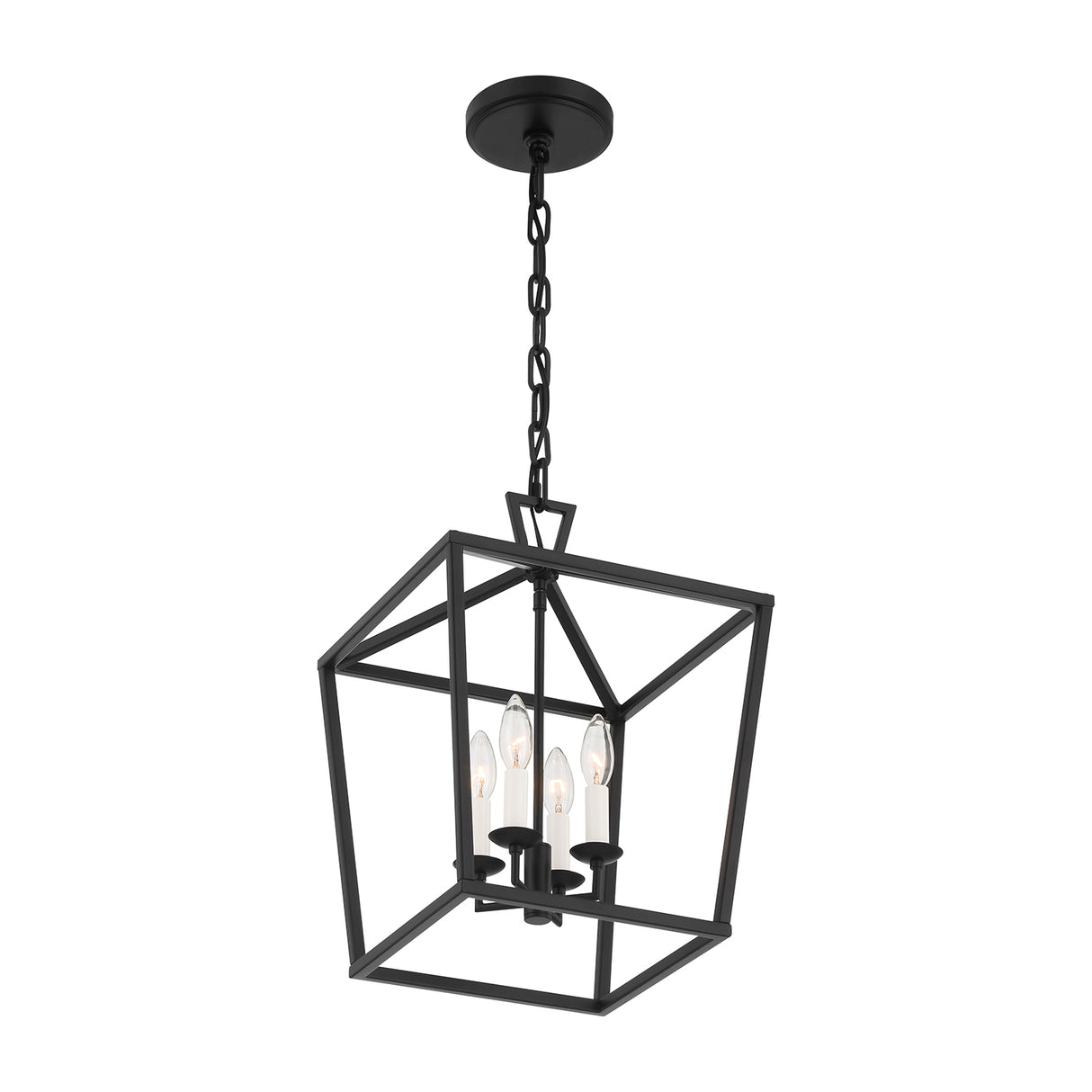 Anover Medium Lantern Pendant 13", Matte Black