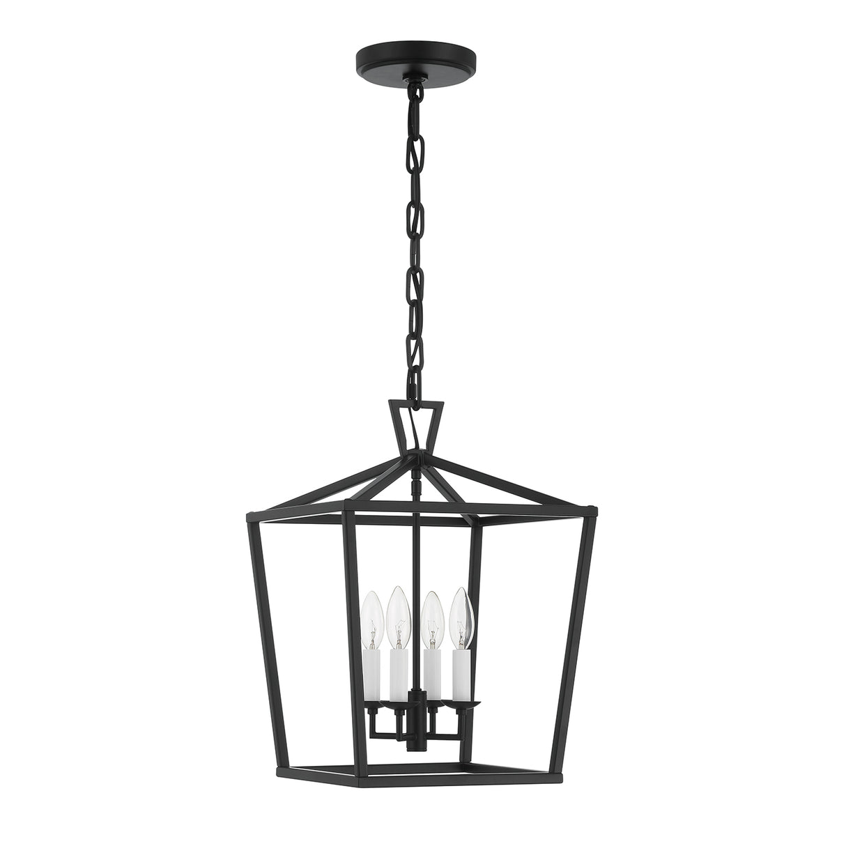 Anover Medium Lantern Pendant 13", Matte Black