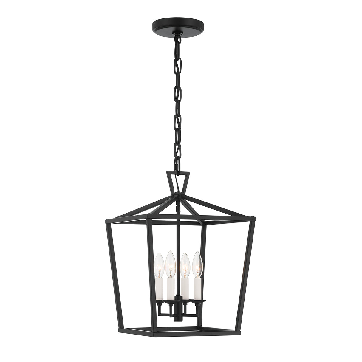Anover Medium Lantern Pendant 13", Matte Black