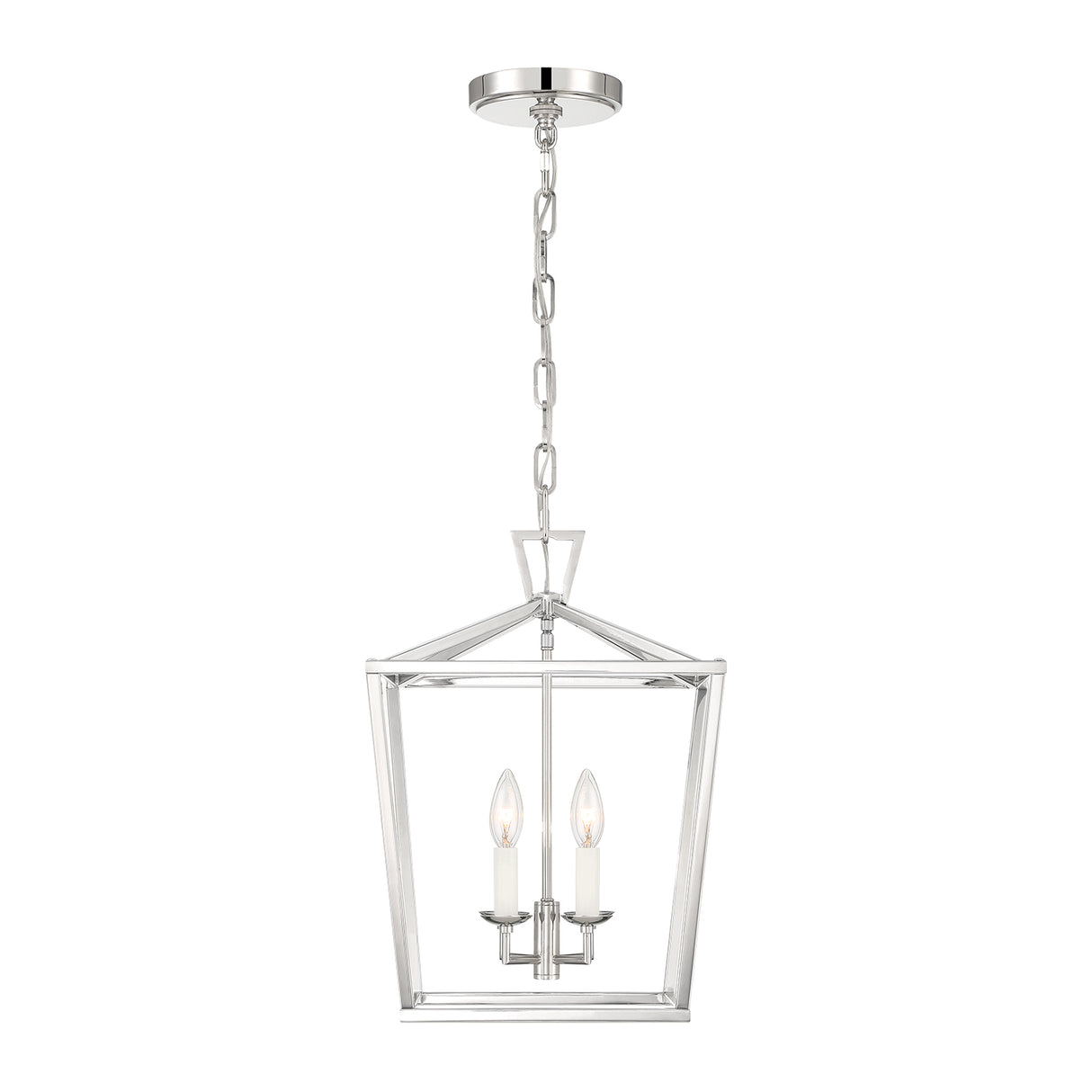 Anover Medium Lantern Pendant 13", Polished Nickel